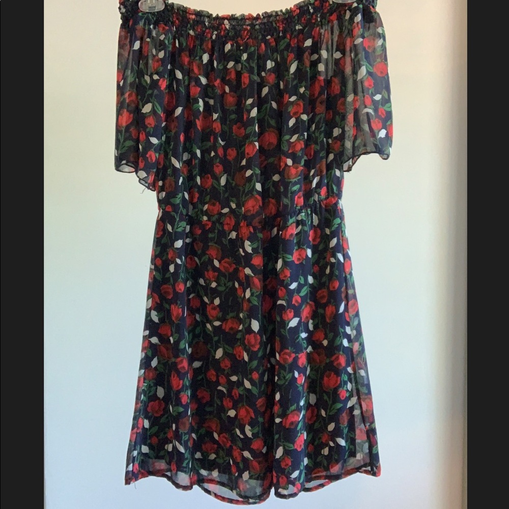 Rose Off the Shoulder Dress